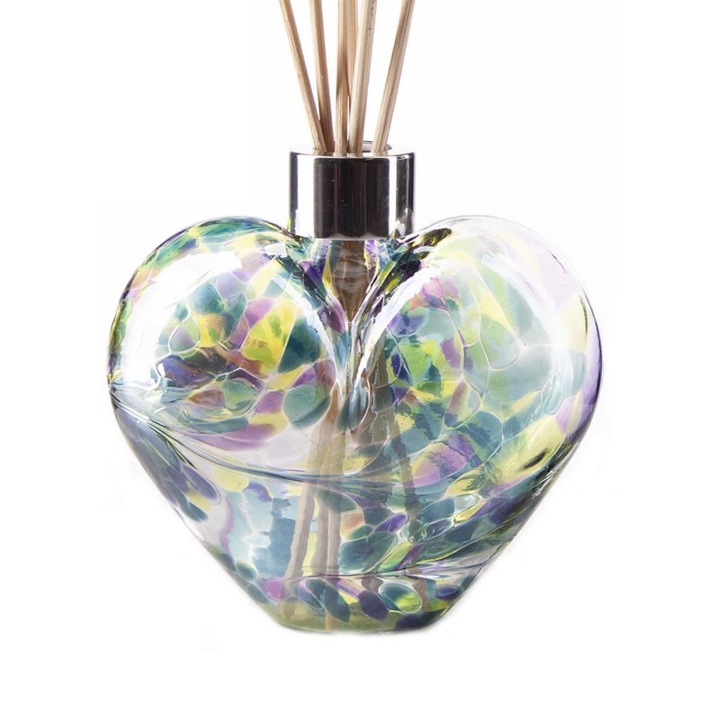Amelia Art Glass Purple, Teal & Lime Heart Reed Diffuser Gift Set  Extra Image 1